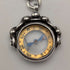 Circa 1900 British antique sterling silver Albert chain, 37g, sterling silver compass fob