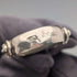 Circa 1900 British antique sterling silver Albert chain, 37g, sterling silver compass fob