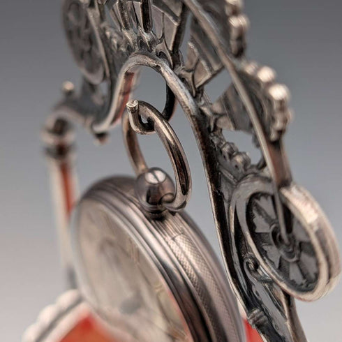 Late 19th Century American Antique Silver Plate Pocket Watch Holder & Trinket Box Reed & Barton
