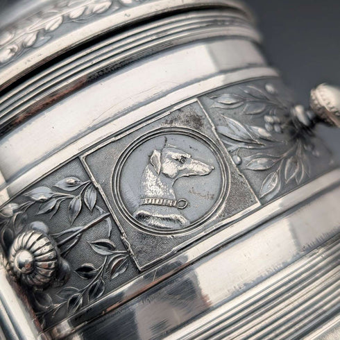 Late 19th Century American Antique Silver Plate Pocket Watch Holder & Trinket Box Reed & Barton