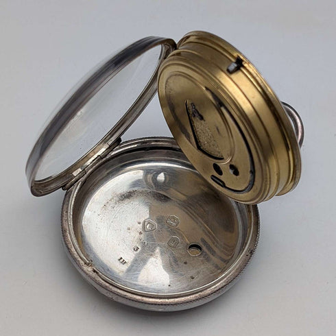 1862年 英国古董 装饰表盘 钥匙上弦怀表 直径53mm 运行良好