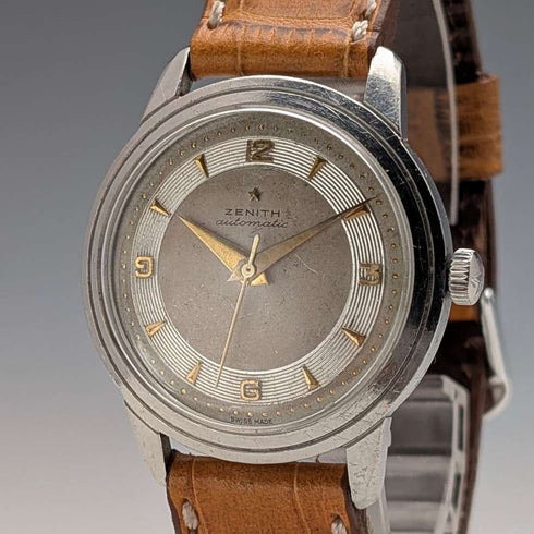 Reloj de pulsera automático para caballero Zenith de 1950, calibre 133, caja de acero de 35 mm, en buen estado de funcionamiento.