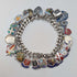 1965 British Vintage Sterling Silver Charm Bracelet 74g WJS