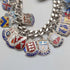 1965 British Vintage Sterling Silver Charm Bracelet 74g WJS