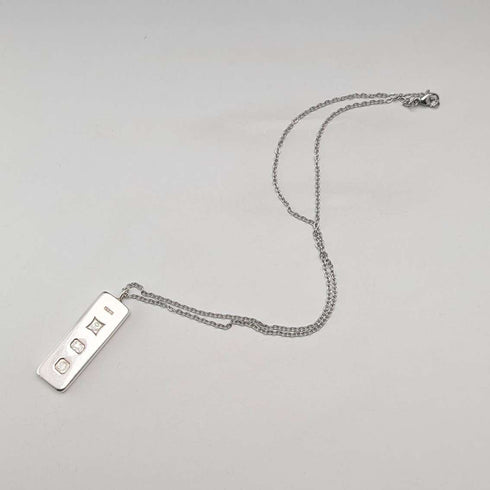 Colgante de lingote de plata de ley británica de 1978, 16 g, con collar