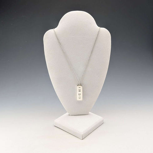 Colgante de lingote de plata de ley británica de 1978, 16 g, con collar