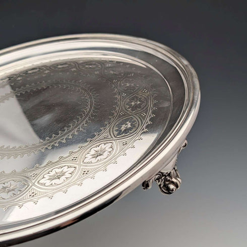 1898年 英国アンティーク シルバープレート製 サルヴァ 直径31cm Elkington