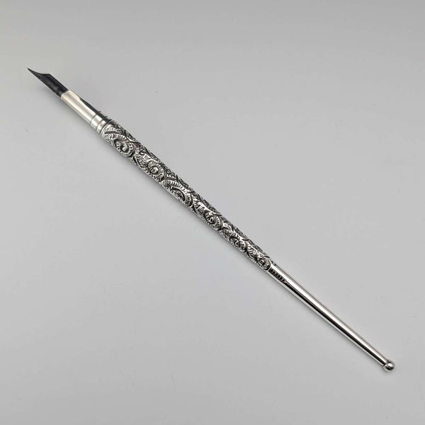 Pluma de inmersión de plata esterlina, antigüedad británica de 1902