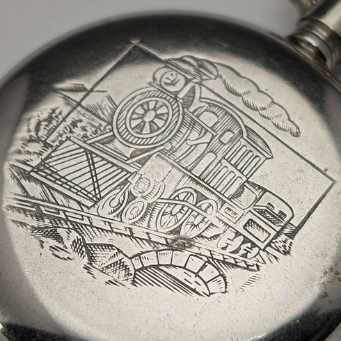 Reloj de bolsillo Omega antiguo, circa 1915, diámetro 53 mm, reloj ferroviario, caja de aleación, en buen estado de funcionamiento