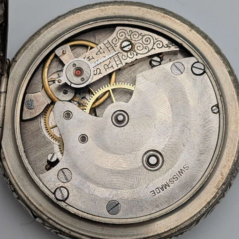 Reloj de bolsillo antiguo suizo Civitas, caja decorada de 45 mm, en buen estado de funcionamiento