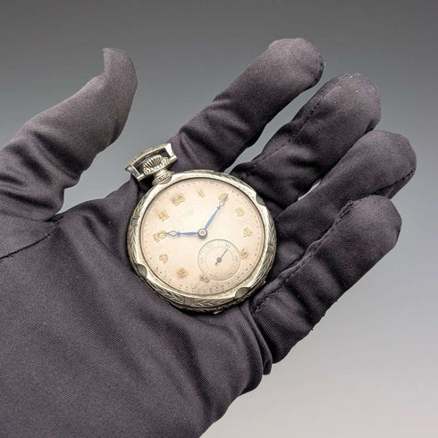 Reloj de bolsillo antiguo suizo Civitas, caja decorada de 45 mm, en buen estado de funcionamiento