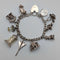 1978 British Vintage Sterling Silver Charm Bracelet 48g RP