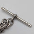 Circa 1900 British antique sterling silver Albert chain, 75g, with sterling silver Vesta case