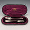 Cubiertos de bautizo de plata de ley antiguos británicos, 1869, par, 55 g en total, en estuche, HJ Lias & Son