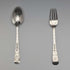 Cubiertos de bautizo de plata de ley antiguos británicos, 1869, par, 55 g en total, en estuche, HJ Lias & Son