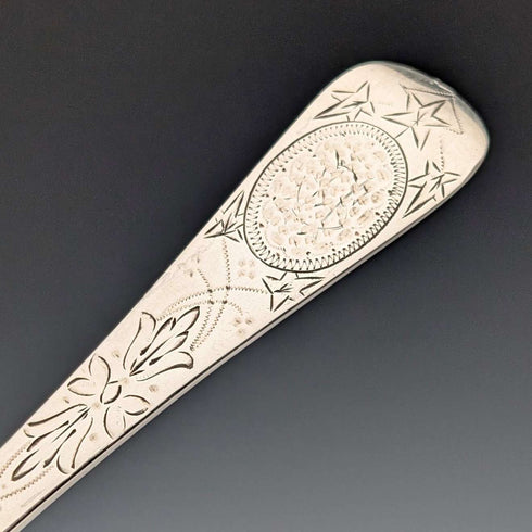 Cubiertos de bautizo de plata de ley antiguos británicos, 1869, par, 55 g en total, en estuche, HJ Lias & Son