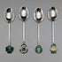 Cucharas de café vintage británicas de plata de ley con decoración de esmalte, 1967 (juego de 4, 48 g en total), de Turner & Simpson, en estuche.