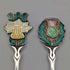 Cucharas de café vintage británicas de plata de ley con decoración de esmalte, 1967 (juego de 4, 48 g en total), de Turner & Simpson, en estuche.