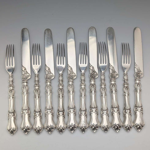 1850年頃 英国アンティーク 純銀ハンドル カトラリー6ペア Charles Needham 木箱入り