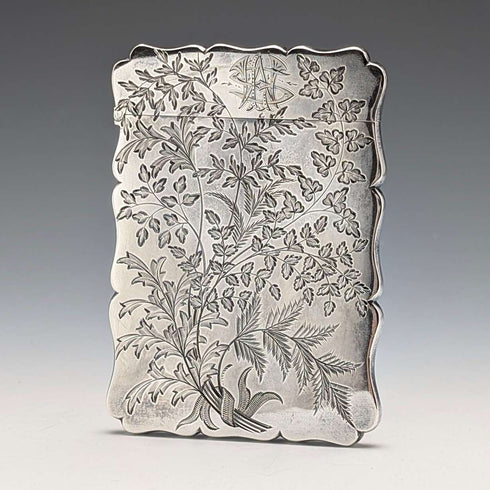 1899年 英国古董纯银名片盒 64克 Robert Thornton