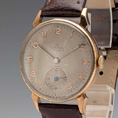 1960年代頃 英国ヴィンテージ スミス 腕時計 SMITH DeLux 15石機械式 動作良好