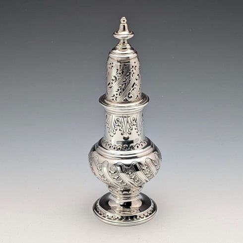 Azucarero de plata esterlina antigua inglesa de 1910, 151 g, Robert Stewart