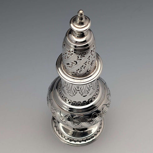 Azucarero de plata esterlina antigua inglesa de 1910, 151 g, Robert Stewart