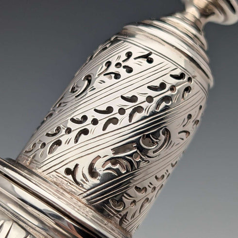 Azucarero de plata esterlina antigua inglesa de 1910, 151 g, Robert Stewart