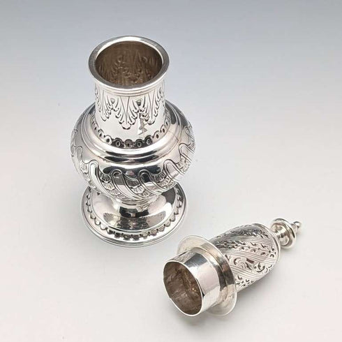 Azucarero de plata esterlina antigua inglesa de 1910, 151 g, Robert Stewart