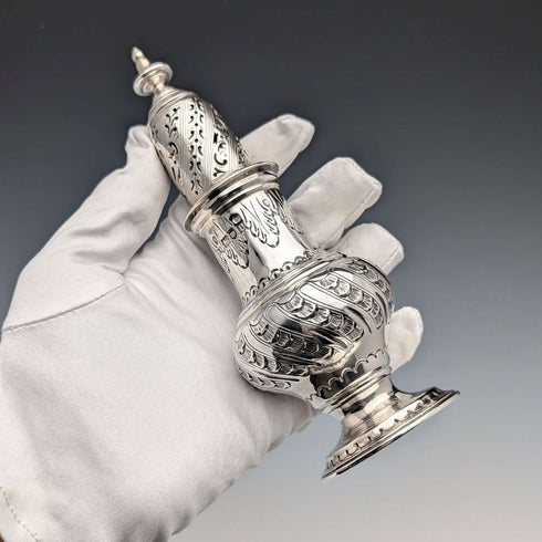 Azucarero de plata esterlina antigua inglesa de 1910, 151 g, Robert Stewart