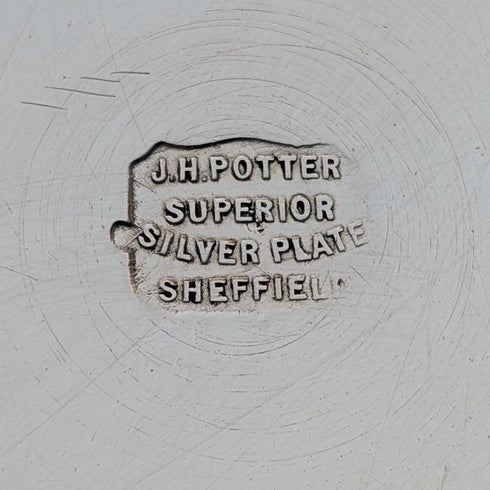 Tetera de plata chapada, antigüedad inglesa de alrededor de 1900, de John Henry Potter