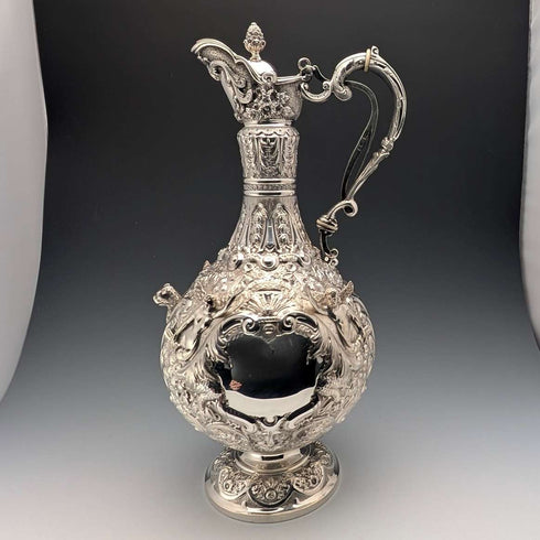 【お取り寄せ品】1893 英国アンティーク 純銀製 クラレットジャグ 900g Mappin&Webb