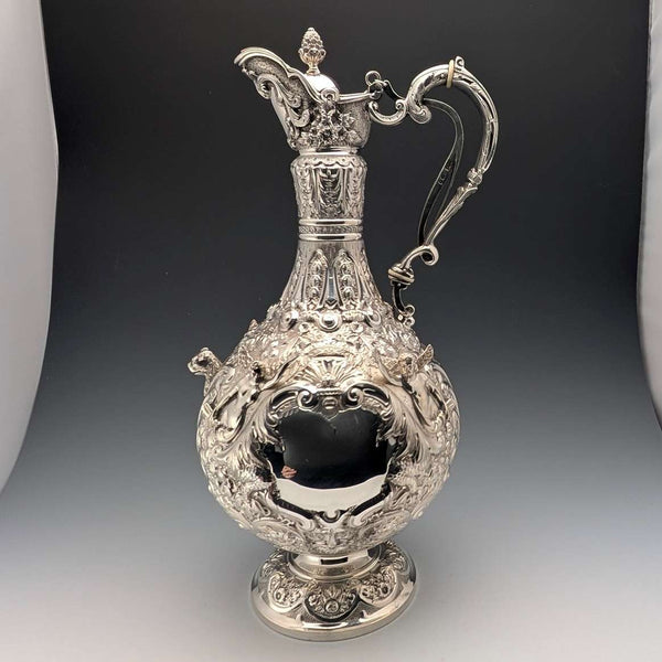 【Producto bajo pedido】Jarra de clarete de plata esterlina antigua británica de 1893, 900 g, Mappin&Webb