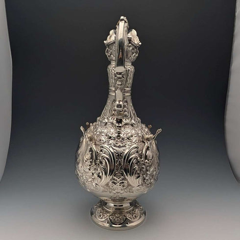 【お取り寄せ品】1893 英国アンティーク 純銀製 クラレットジャグ 900g Mappin&Webb