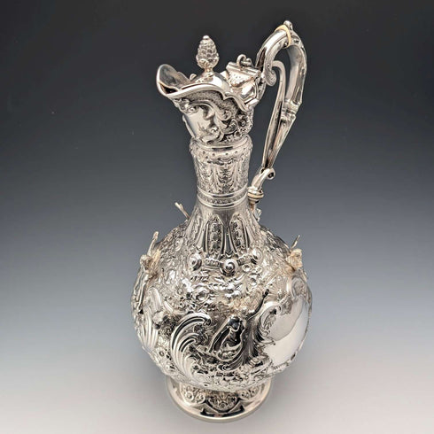 【お取り寄せ品】1893 英国アンティーク 純銀製 クラレットジャグ 900g Mappin&Webb