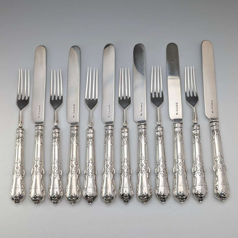1866 年英國古董純銀水果餐具 6 對共 555 克 Chawner&Co