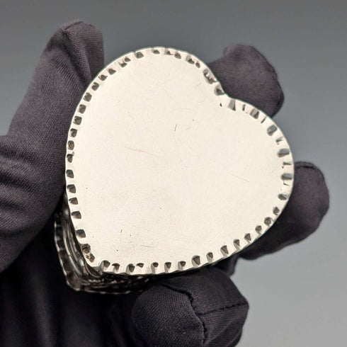Caja de plata de ley en forma de corazón, antigüedad británica de 1892, 25 g