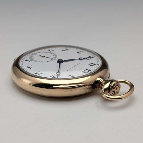 Reloj de bolsillo antiguo Vacheron Constantin, circa 1915, caja de oro macizo de 14 quilates, firmado J.E. Caldwell, en buen estado de funcionamiento.
