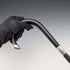 1913 British antique gentleman's curved handle pure silver decorated walking stick 92cm J Howell&Co Ltd