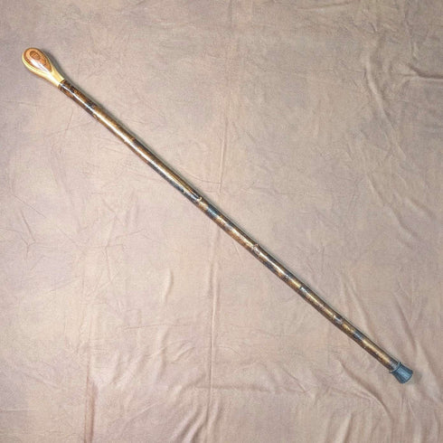 빈티지 브라운 샤프트 론델 핸들 지팡이 93cm