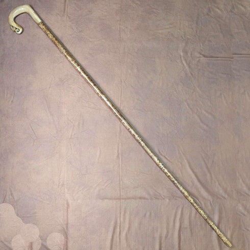 【ご注文品】英国スコットランド 紳士用 ホーンハンドル 羊飼いステッキ 杖 133cm