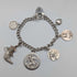 Pulsera de dijes de plata esterlina, vintage, de origen británico, circa 1970, 40 g