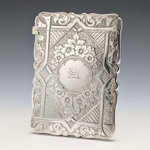 1893年 英国古董 纯银名片盒 56g Frederick Marson