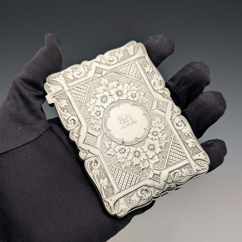 1893年 英国古董 纯银名片盒 56g Frederick Marson