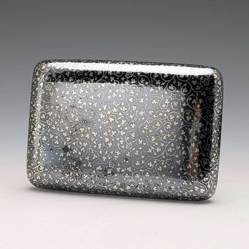 Vintage Austrian Antique Niello Inlaid 900 Silver Cigarette Case 116g