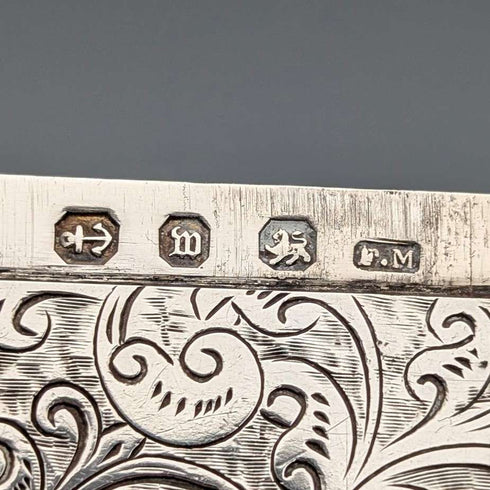 1896年 英国アンティーク 純銀製 カードケース 56g Frederick Marson