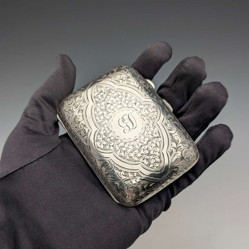 1929年 英国ヴィンテージ 純銀製 シガレットケース 59g George Frank Bickerton (1929 Estuche para cigarrillos de plata de ley vintage británico, 59 g, George Frank Bickerton)