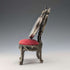 Soporte para reloj de bolsillo de latón en forma de silla, años 20, asiento rojo