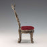 Soporte para reloj de bolsillo de los años 20 en forma de silla de latón con asiento rojo oscuro