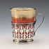 1929年 英国ヴィンテージ 純銀ホルダ ポーセリンカップ 3個セット Walker&Hall、AYNSLEY